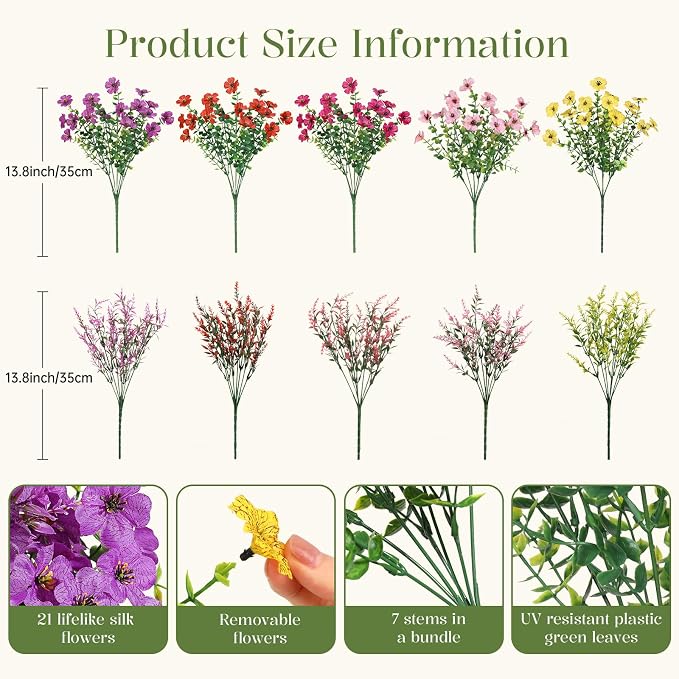 SHareconn 24 Bundles Artificial Flowers - Image 3