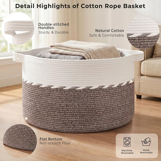OIAHOMY 90L Extra Large Blanket Basket - Image 4