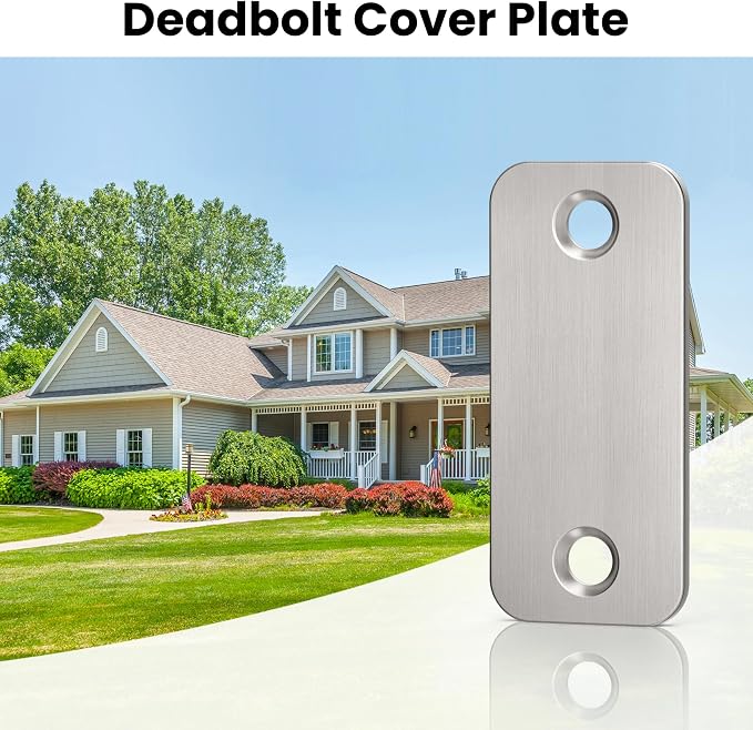 1" x 2-1/4" Door Hole Cover Plate, Stainless Steel Door Strike Filler Plate | - Image 7