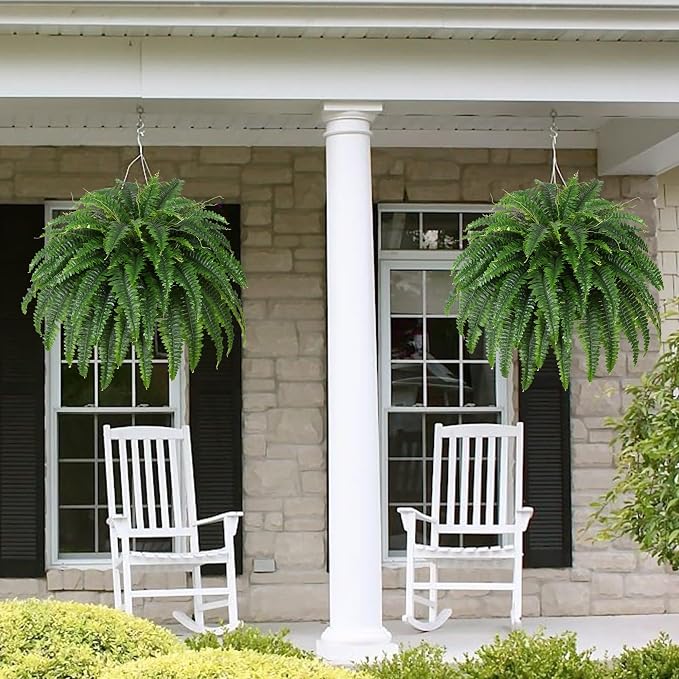 Dkaltm 43" Artificial Boston Fern, Outdoor Faux Plant | UV-Resistant, 69 - Image 6