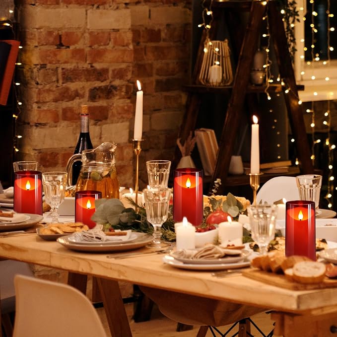 NURADA Flameless Candles with Remote Timer: 3D Wick Battery Operated Led Pillar - Image 3