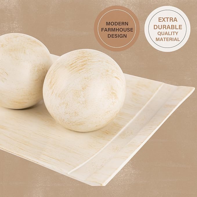 Creative Scents Rustic Luxe Decorative Tray and Orb Set - Image 6