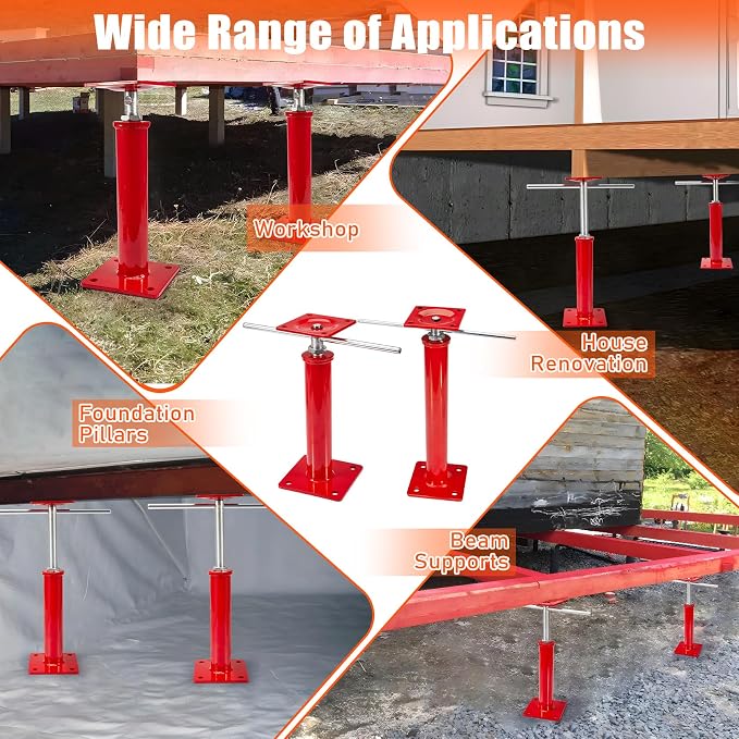 2 Pack House Floor Jacks, 11023 LBS Max Load | Adjustable House Leveling Post - Image 6