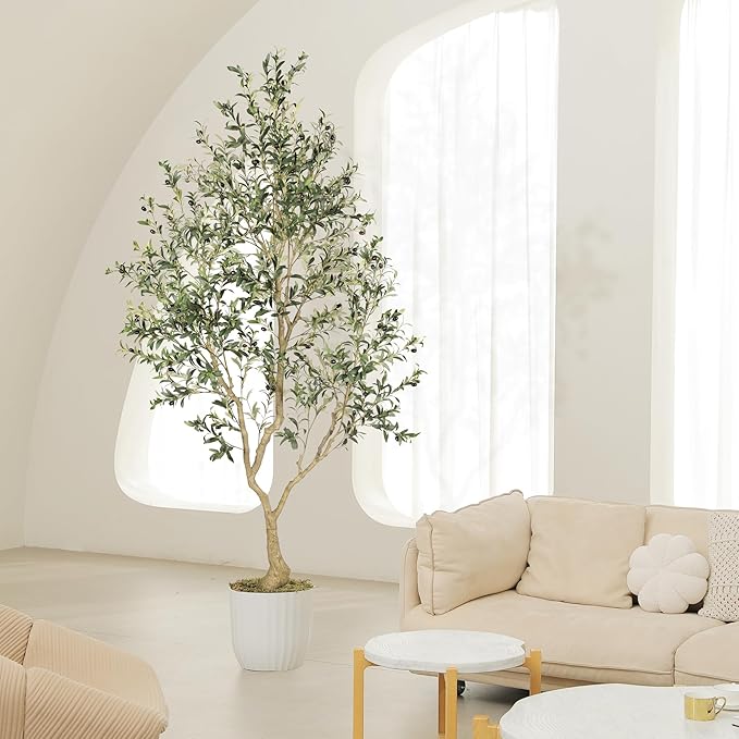 Faux Olive Tree 8ft with Large Olive Branches and Lifelike Olive | Olive Trees - Image 6