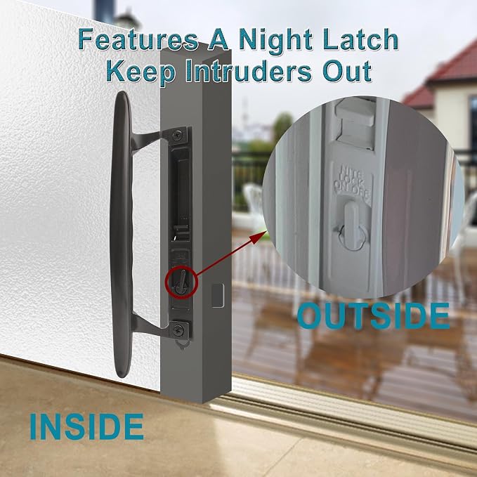 ACEPLANET Flush Mount Non-Keyed Sliding Glass Door Handleset, 6-5/8" H.C. - Image 3