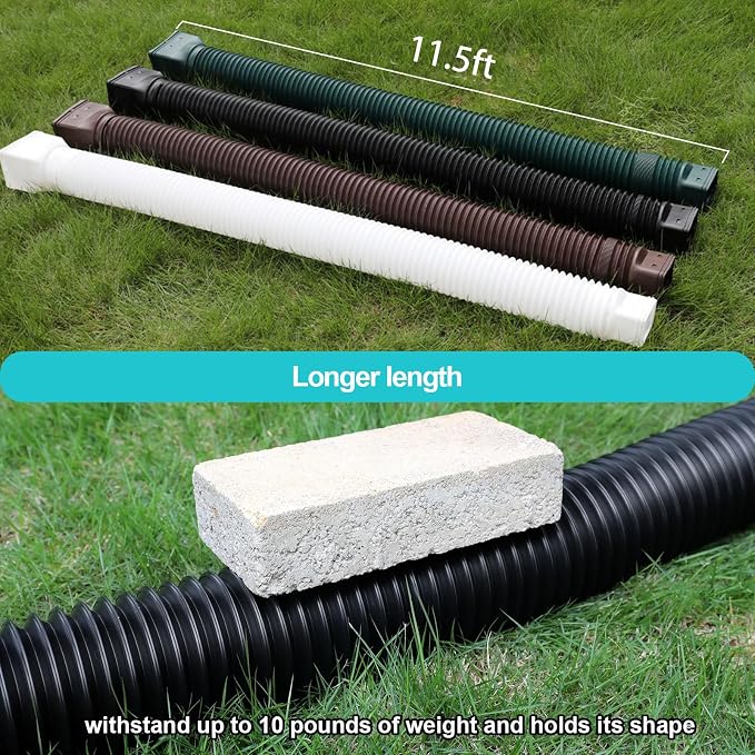 plusgutter 11.5ft Long Gutter Downspout Extensions Flexible, Down Spout Drain - Image 3