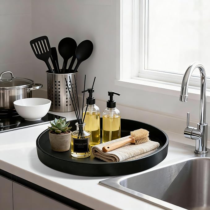 2 Pack 13.5" Bathroom and Vanity Tray, ABS Bathroom Counter Organizer, Coffee - Image 4