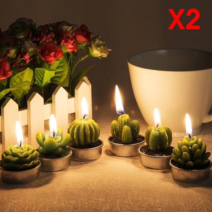Handmade Cactus Tealight Candles | Succulent Cactus Tea Light Candles - Image 5