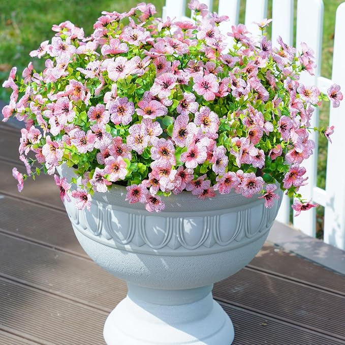 florisso Artificial Flowers for Outdoors Daisy 12 Bundles for Decor | Faux - Image 2