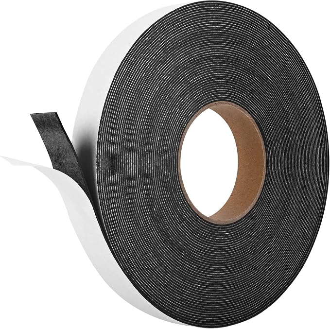 Kikerike Self Adhesive Foam Tape Weatherstrip 1In x 1/16In x 66Ft High Density by Kikerike