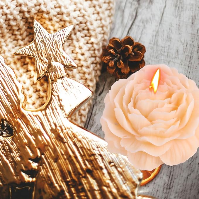 Peony Flower Shape Candle, Soy Wax Scented Decor - Image 5