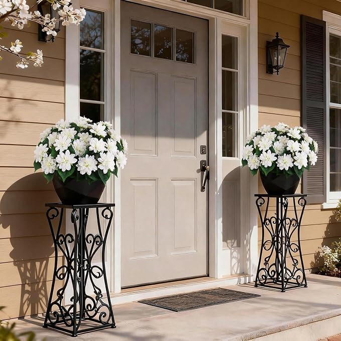 2 Set Artificial Dahlia Topiary Ball Trees - Image 7
