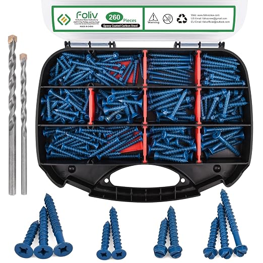 FOLIV 260PCS Concrete Screws - Image 6