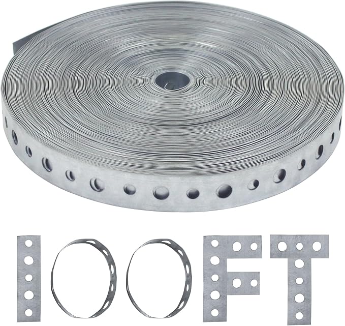 Galvanized Metal Pipe Strap 0.7-Inch x 100-Feet 28-Ga. Pipe Hanger Strap by Unknown