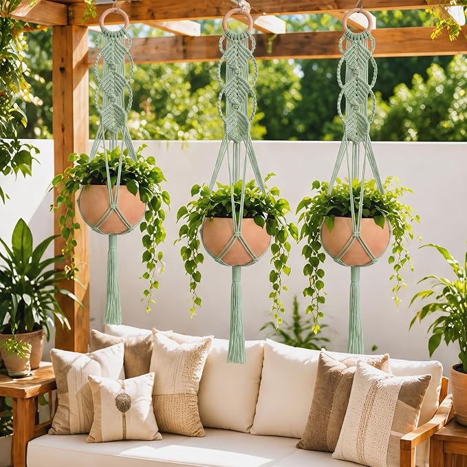 Shappy 1 Pack Boho Macrame Plant Hanger - Image 6