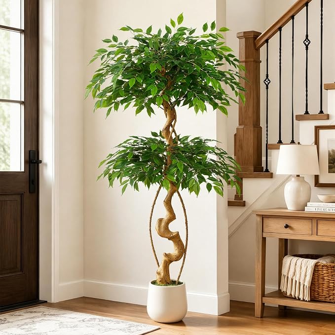 5FT Artificial Ficus Tree, 60in Fake Silk Tree - Image 7