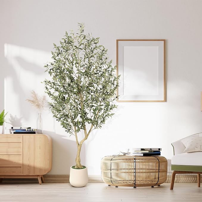 7ft Artificial Olive Tree with Tall Exquisite Planter | Realistic Fake Olive - Image 7