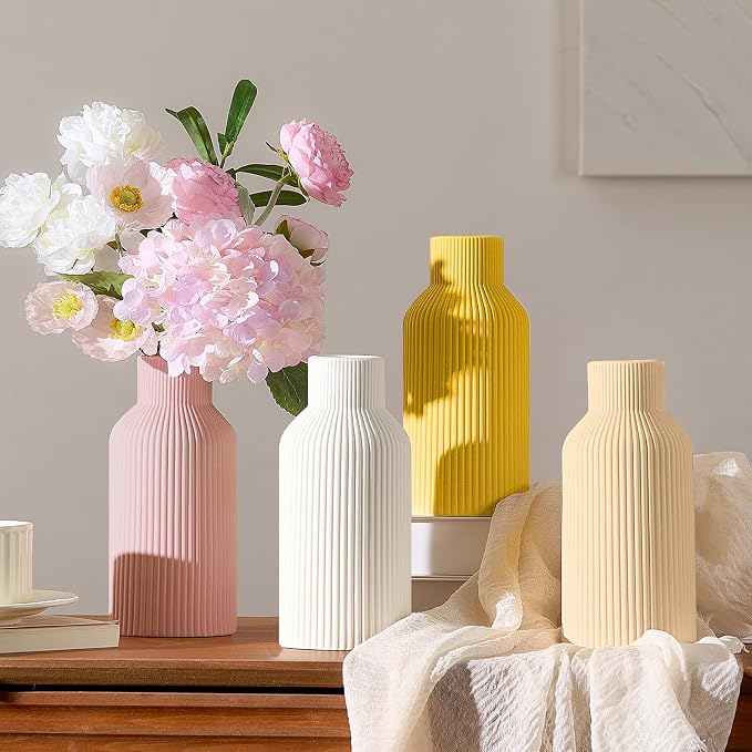 Mfacoy Ceramic Flower Vase, Minimalist Decor, Modern Home Decorative Vase - Image 4