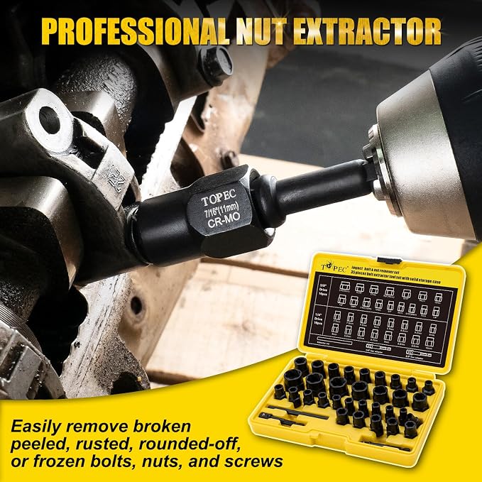 Bolt Extractor Kit, 35-Piece Broken Bolt Extractor Set | Impact Bolt & Nut - Image 5