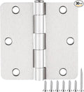 Brushed Nickel Door Hinges 3.5 Inch 1/4" Radius 30 Pack 3 1/2 Interior Door by JIWDOORHINGESFORHOME
