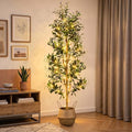 Olive Trees Artificial Indoor 7Ft Tall Faux Plants Large Fake Olivos Tree | by Unknown