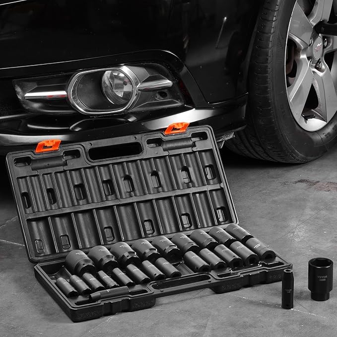 VEVOR Impact Socket Set 1/2 Inches 26 Piece Deep Sockets, Rugged Construction - Image 10