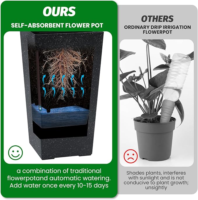 Garvee 16" Tall Planters Set of 4, Outdoor＆Indoor Planter Pots - Image 8