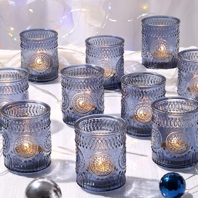 DEVI 24pcs Navy Blue Votive Candle Holders by DEVI