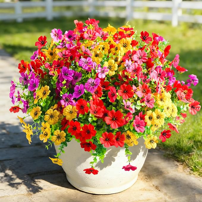 20 Pcs Artificial Flowers for Outdoors Fake Flowers UV Resistant, Artificial - Image 4
