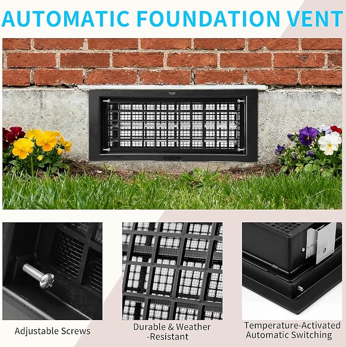 Crawl Space Foundation Vent Cover Automatic 8x16 Inch - Image 4