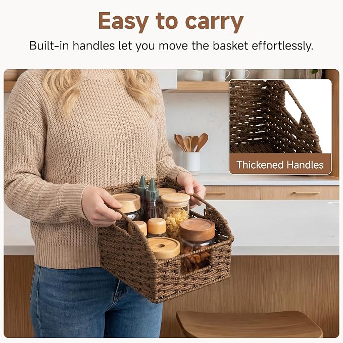 StorageWorks Wicker Baskets for Organizing, Handwoven Wicker Storage Baskets - Image 3