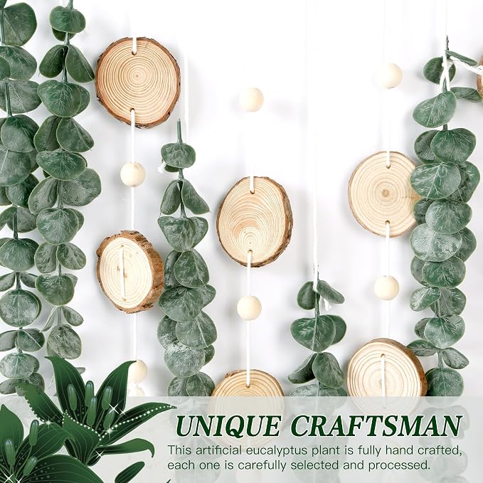 Sggvecsy 21’’ Eucalyptus Wall Hanging Decor Artificial Eucalyptus Plant Fake - Image 7