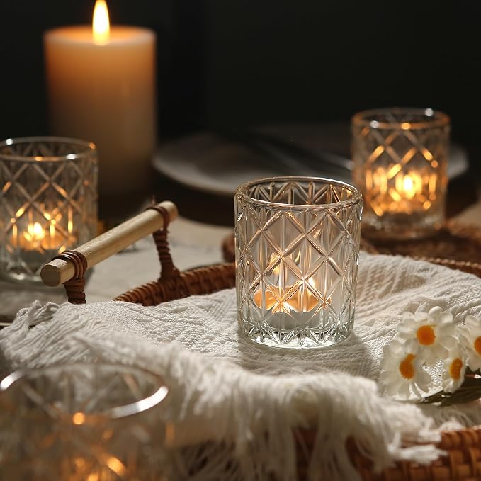 24 Pack Votive Candle Holders, 2x2.5inch Glass Clear Tealight Candle Holder | - Image 2