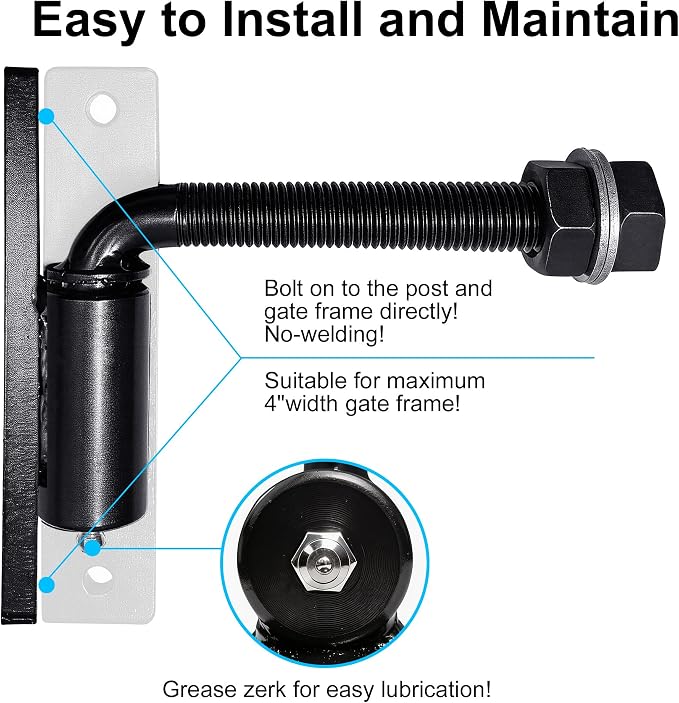 3/4'' J Bolt Gate Hinge, Farm Fence Hinge, 180 Degree Adjustable - Image 2