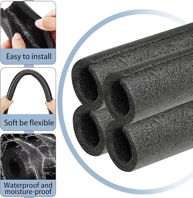 12 Pcs 3.3 Feet Foam Pipe Insulation Foam Tube Insulating Water Pipe Pool Swim - Image 4