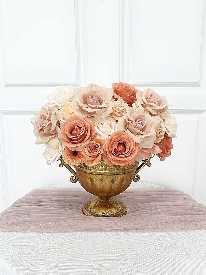 FACINOC Roses Artificial Flowers Dusty Nude Fake Flower - Image 8