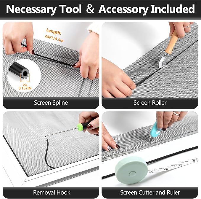 Secopad Window Screen & Screen Door Mesh Repair Kit, 48 in x 118 in, Tearproof - Image 3