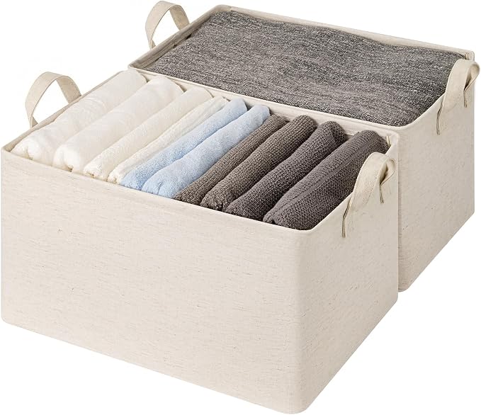 StorageWorks Linen Closet Storage Bins, 45L Storage Baskets, - Image 4