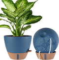 2 Pack 10 inch Plant Pots, Plastic Self Watering Planters | Drainage Holes by Fielda
