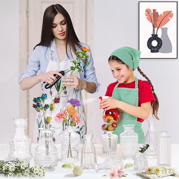 Bud Vases- Set of 10 Small Flower Glass Vases - Image 5