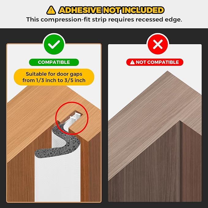 Ravinte Weather Stripping Door Seal, Q-Shaped Kerf Foam Strip - Image 2