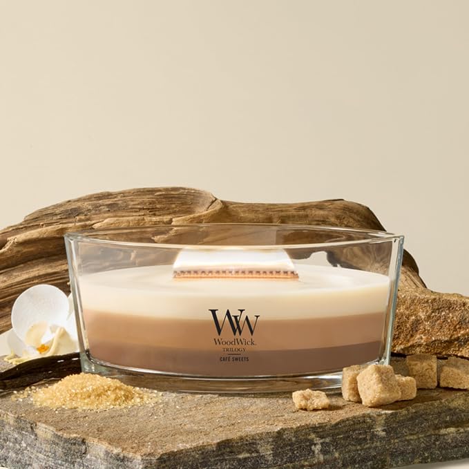 WoodWick Ellipse Scented Trilogy Candle | Café Sweets | - Image 4