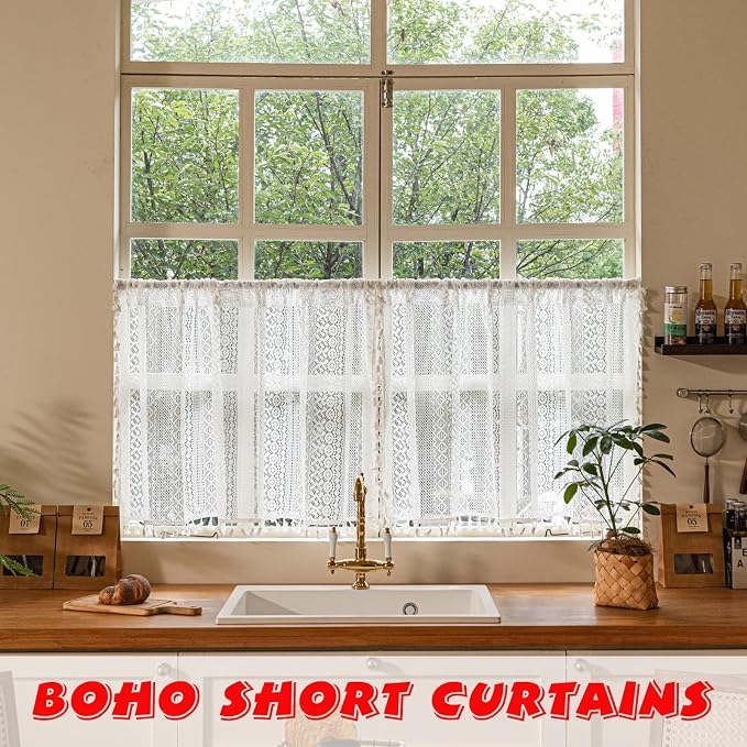 Sutuo Home Boho Lace Short Curtains - Image 2