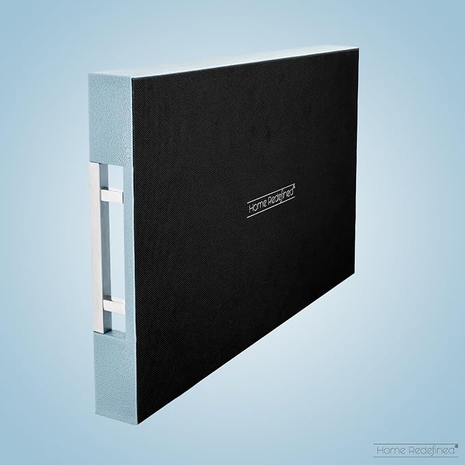 Modern 17.5"x12" Rectangle Baby Light Blue Glossy Shagreen Faux Leather - Image 5