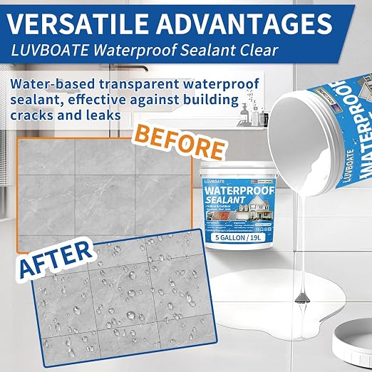 Liquid Waterproof Sealant 5 Gallon Clear, Transparent Waterproof Coating | - Image 4