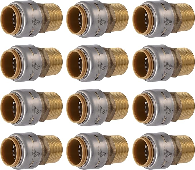 SharkBite Max Male Adapter, 3/4 in Push-to-Connect x 3/4 in MNPT, Brass by SharkBite