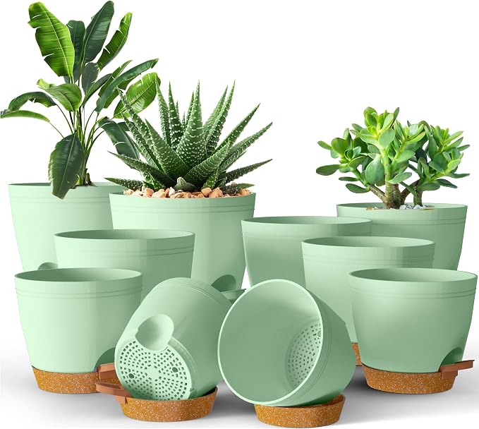 Utopia Home Self Watering Pots for Indoor Plants 6.8"/6.4"/5.9"/5.5"/4.9" Set by UTOPIAHOME