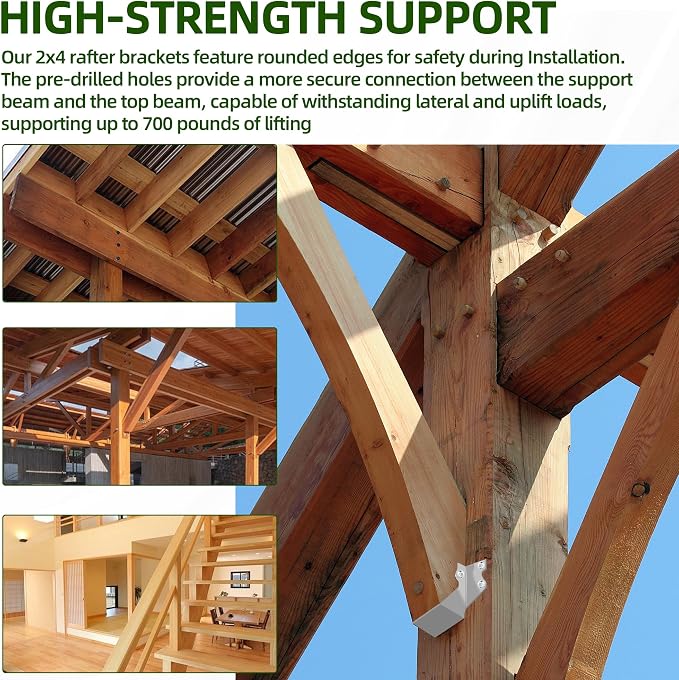 Calvana 2x4 Brackets for Wood, Joist Hangers, Rafter Brackets, Versatile Rafter - Image 4