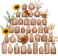 Petal Petite Small Amber Glass Bud Vase Set of 36 by Unknown