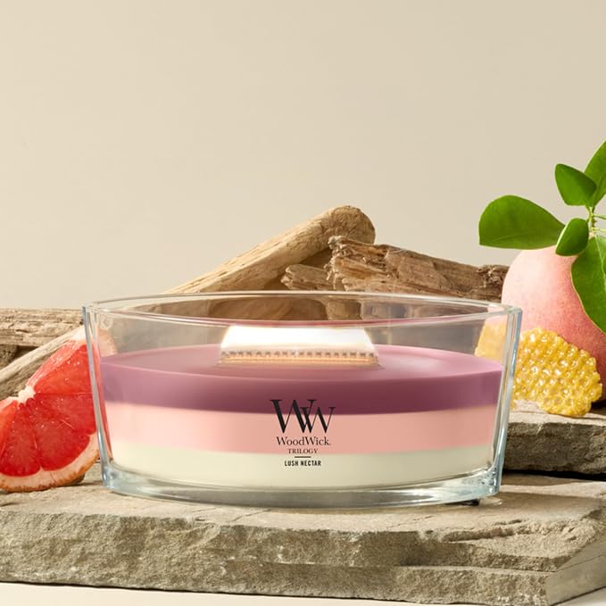 Woodwick Lush Nectar Ellipse Trilogy Candle - Image 2